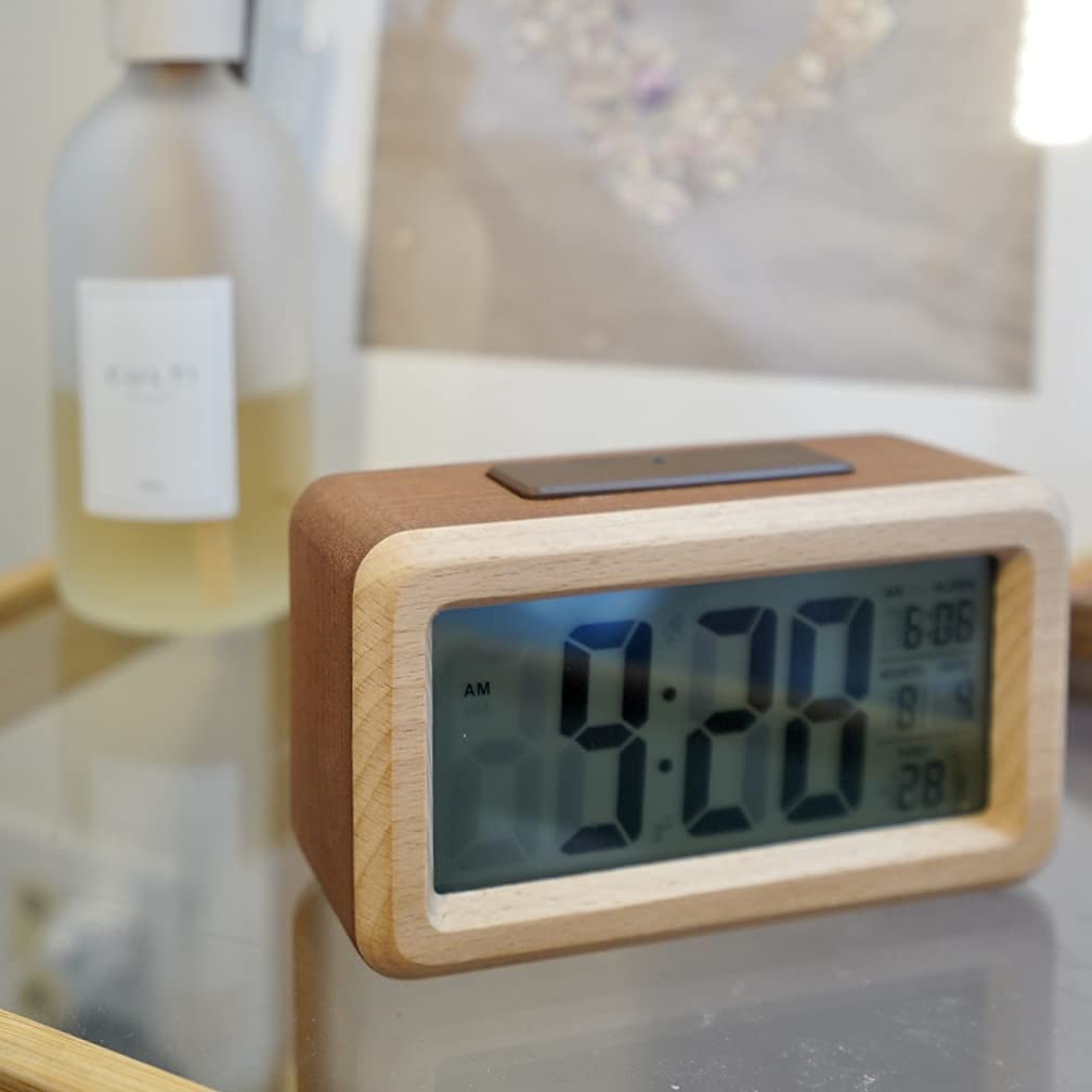 DEMI Alarm Digital Wake Up Stylish Interior Table Japanese Easy to Read Bedside Thermometer Battery Comes with Light Easy to Carry LOUS. Clock, Clock,