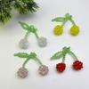 Bow Crystal Cherry DIY Handmade Woven Beaded Hair Clip, Earrings, Charms, Keychain Accessories