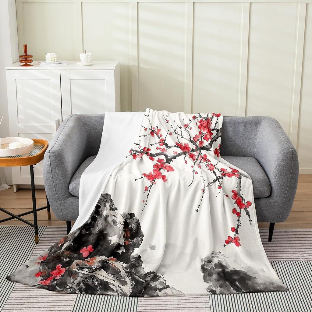 Pink Cherry Blossom Blanket Flower Flower Blanket Ladies Flannel Bed Sofa Soft Nap Blanket