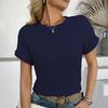 European and American Spring and Summer Round Neck Lace Patchwork Short Sleeved T-shirt Casual Top Fashionable Women's Clothing