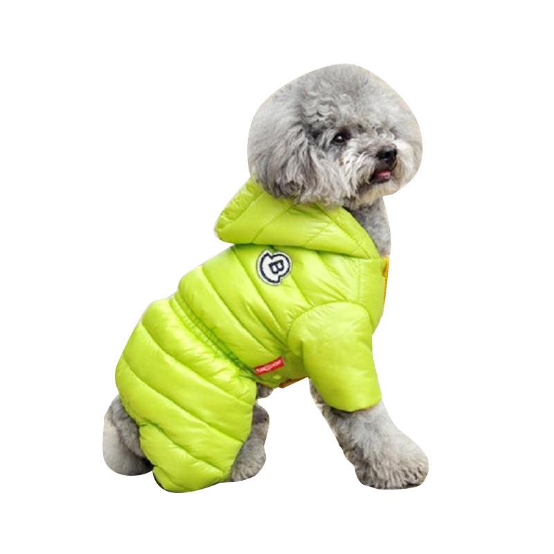 British Style Waterproof Cotton Coat for Small Dogs - Warm Four-Legged Winter Clothing for Pomeranians and Teddy Breeds