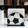 Sports Ball Napkin Holder for Table, Freestanding Wooden Napkin Dispenser, Tabletop Tissue Towel Holder for Sports Theme Birthday Party Supplies