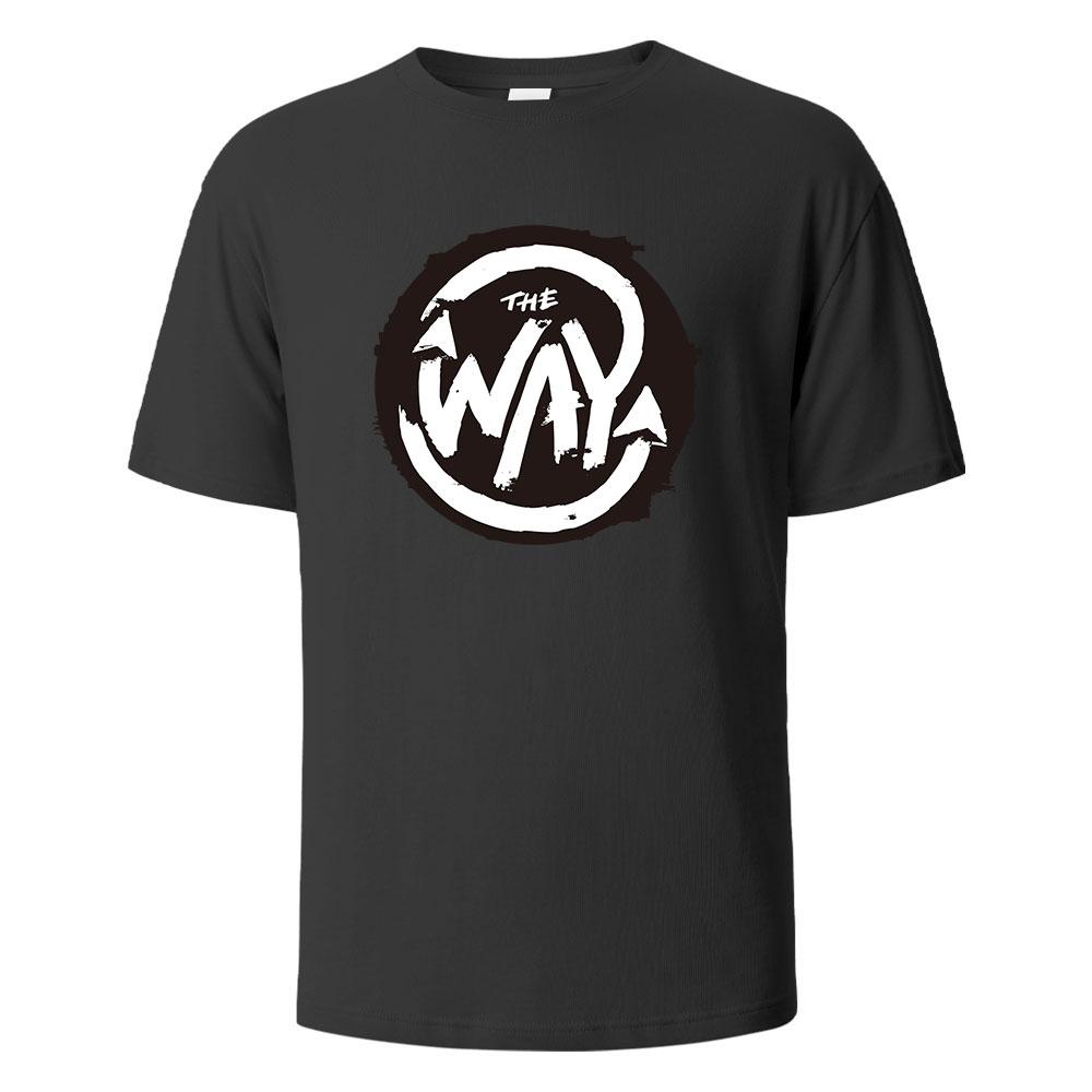 Herren bedrucktes T-Shirt The Way Streetwear 100% Baumwolle Oberteile für Herren Damen Sommer Atmungsaktiv Kurzarm Lässig Rundhals Basic T-Shirts