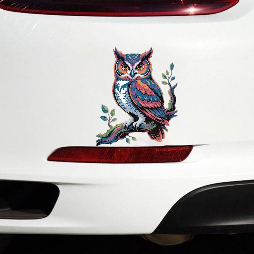 QT2012#15cm Owl High-Grade Self-Adhesive Vinyl Decal, Used for Car Windows, Bumper, Laptops, Waterproof Exterior Car Accessories