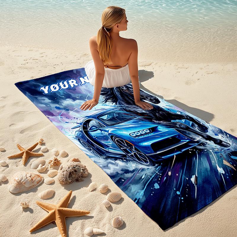 1PC Custom Name Horse Fantasy Beach Towel Highly Absorbent And Sand-Resistant Towel for Swimming, Pool, Yoga, And Travel Lightweight