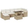 Ensemble de Canapé de Jardin 8 Pièces avec Coussins Beige, Canapé de Jardin 2 Places avec Coussins Beige 3348507