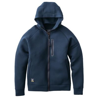 Even River 2025 Fall/Winter Stretch Knit Hoodie with Neck Warmer, Long Sleeve, Warm, Durable, Lightweight, Casual Workwear TR208 (04.Navy, Size M)