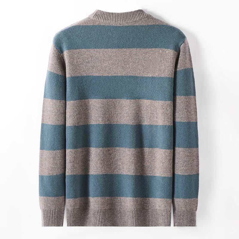 Jinjuan Men's 100% Pure Wool Striped Sweater