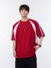 Camiseta Deportiva Casual Unisex con Bloques de Color y Hombro Caído, Cuello Redondo - Ideal para Uniformes de Equipo
