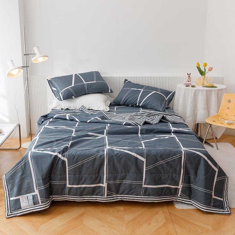 Bohemian Style Flower Leaves Summer Quilt 100% Cotton Skin-friendly Soft Breathable Air Conditioning Thin Quilt Machine Washable