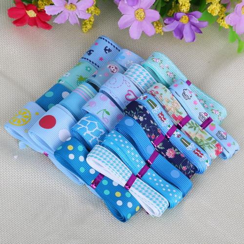 Mix 12Yards Grosgrain Satin Ribbon Cartoon Tape Colorful for Wedding Party Christmas Decoration DIY Sewing Gift Accessory Craft