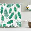 Bathroom Decoration Shower Curtain Tropical Green Plant Leaf Palm Cactus 3D Printing Waterproof Fabric Shower Curtains With Hook