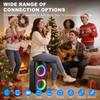 Karaoke Machine, Dual 8" Subwoofer Big Bluetooth Speaker with 500W Peak Power, PA System with DJ Light, Rolling Wheels and Trolley