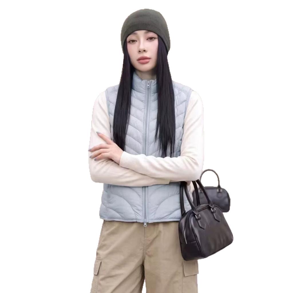 New light and thin short women's down vest liner waistcoat stand-up collar duck down casual fashion autumn and winter coat
