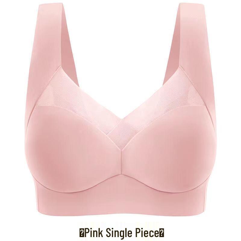 Bezešvá sportovní podprsenka z ledového hedvábí plus size s vycpávkou - Vesta bez kostic pro ženy