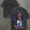 Dragon Ball Son Goku Majin Buu Washed T Shirt  Summer New Anime Vintage Mens Women  Cotton Streetwear Casual Top
