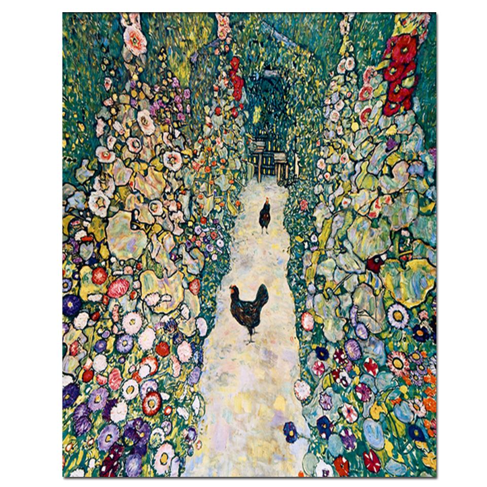 Gustav Klimt Flower Garden Diamond Painting 2022 New Collection Courtyard Landscape Diamond Embroidery Full Cross Stitch Q368