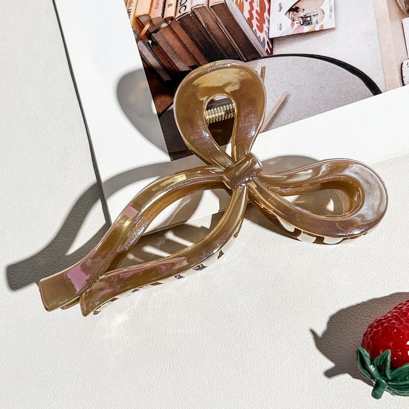 Jelly-colored Bow Back Head ClawLarge Hair Claw Updo Shark Clip Hair Accessory