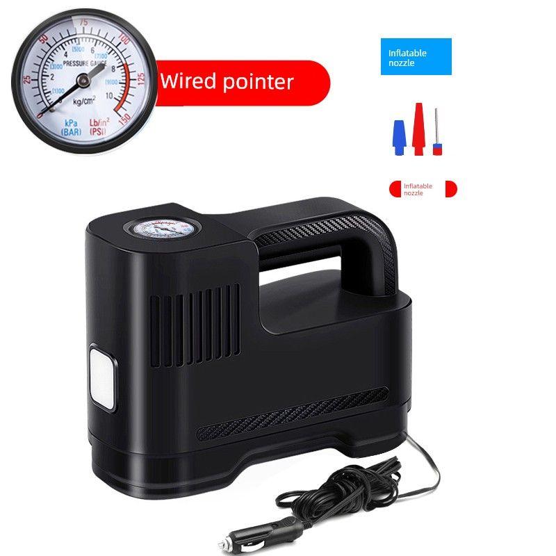 Vehicle Air Pump Portable Car Car Tire 12V Air Pump Light-Duty Vehicle with Tire Pump Multifunction Wired Pointer Type + Air Nozzle