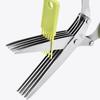 5 Stainless Steel Blades Herb Scissors Green Onion Scissors with Cleaning