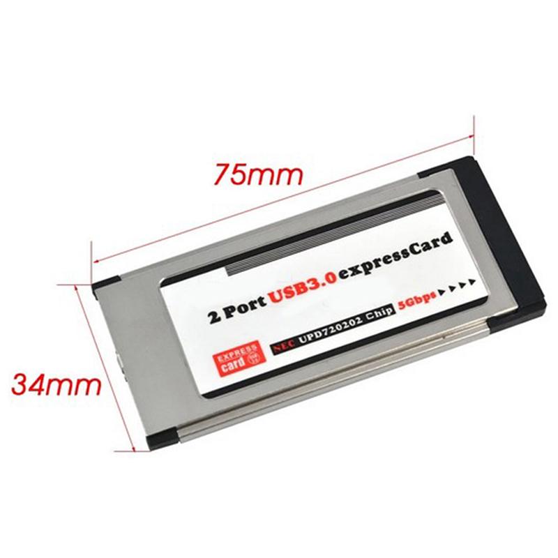 Pci Express To Usb 3.0 Dual 2 Ports Pci-E Express Card Adapter For 34Mm Slot Expresscard Converter 5Gbps Pcmcia Laptop Pc