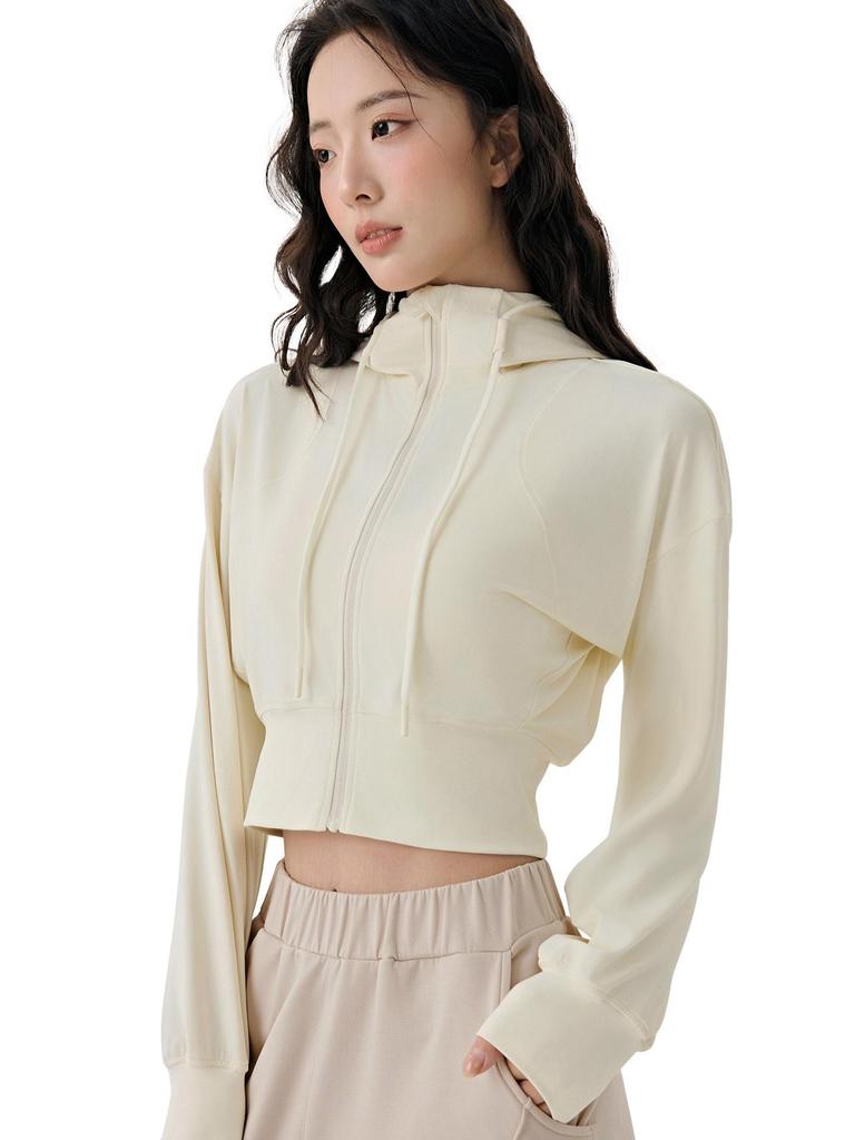 Selected Women's Hooded Sportswear Jacket: Casual Slimming Fit for Outdoor Running & Yoga