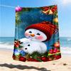 1pc Christmas Snowman Outdoor Personalized Flannel Blanket, Soft, Lightweight Personalized Flannel Blanket, Digital Printing,
