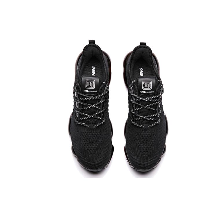 Anta Nebula Low top Running Shoes Women's Black White Full Length Air Cushion 92845500-2