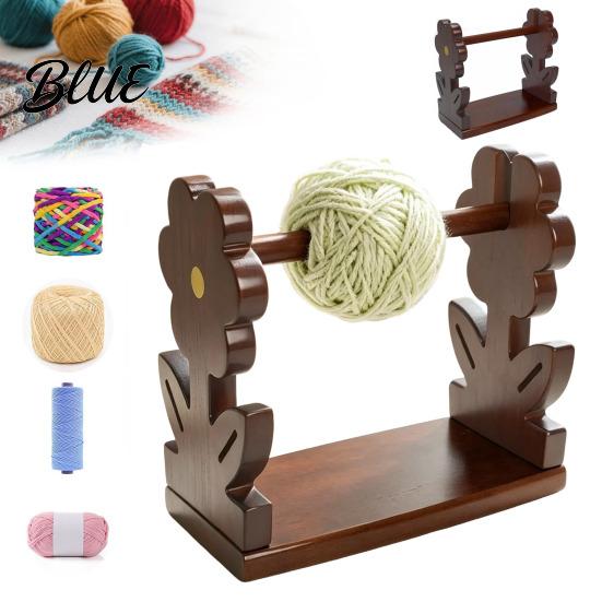 Crochet Accessories for Beginners Rotatable Wooden Yarn Rack Easy Assembly Ball Dispenser Storage Rack Smooth Rotation Spool Stand Embroidery