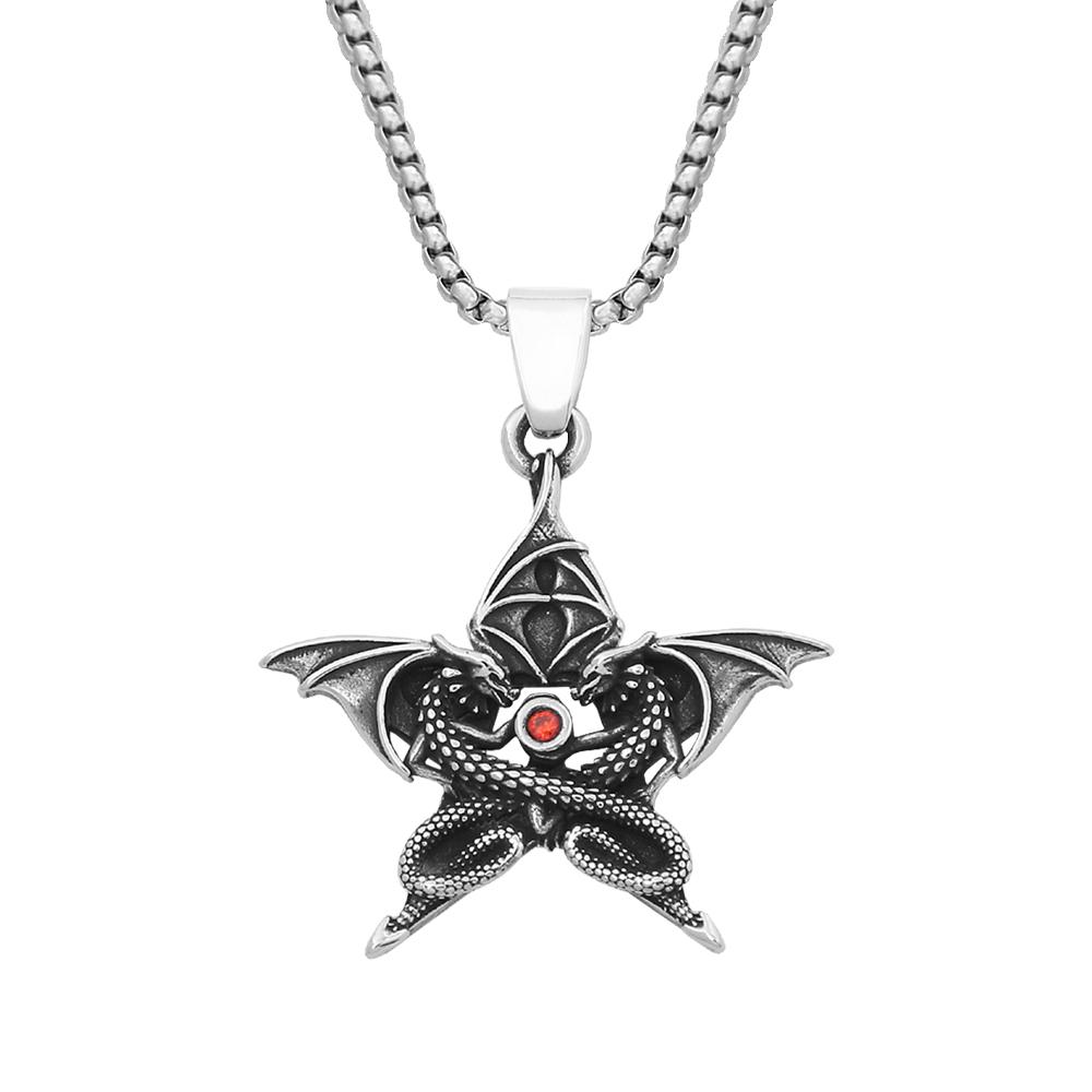 Nordic Vikings Wolf Tooth Pendant Necklace 316L Stainless Steel Hip Hop Rock Fashion Leather Rope Chain Jewelry Gifts