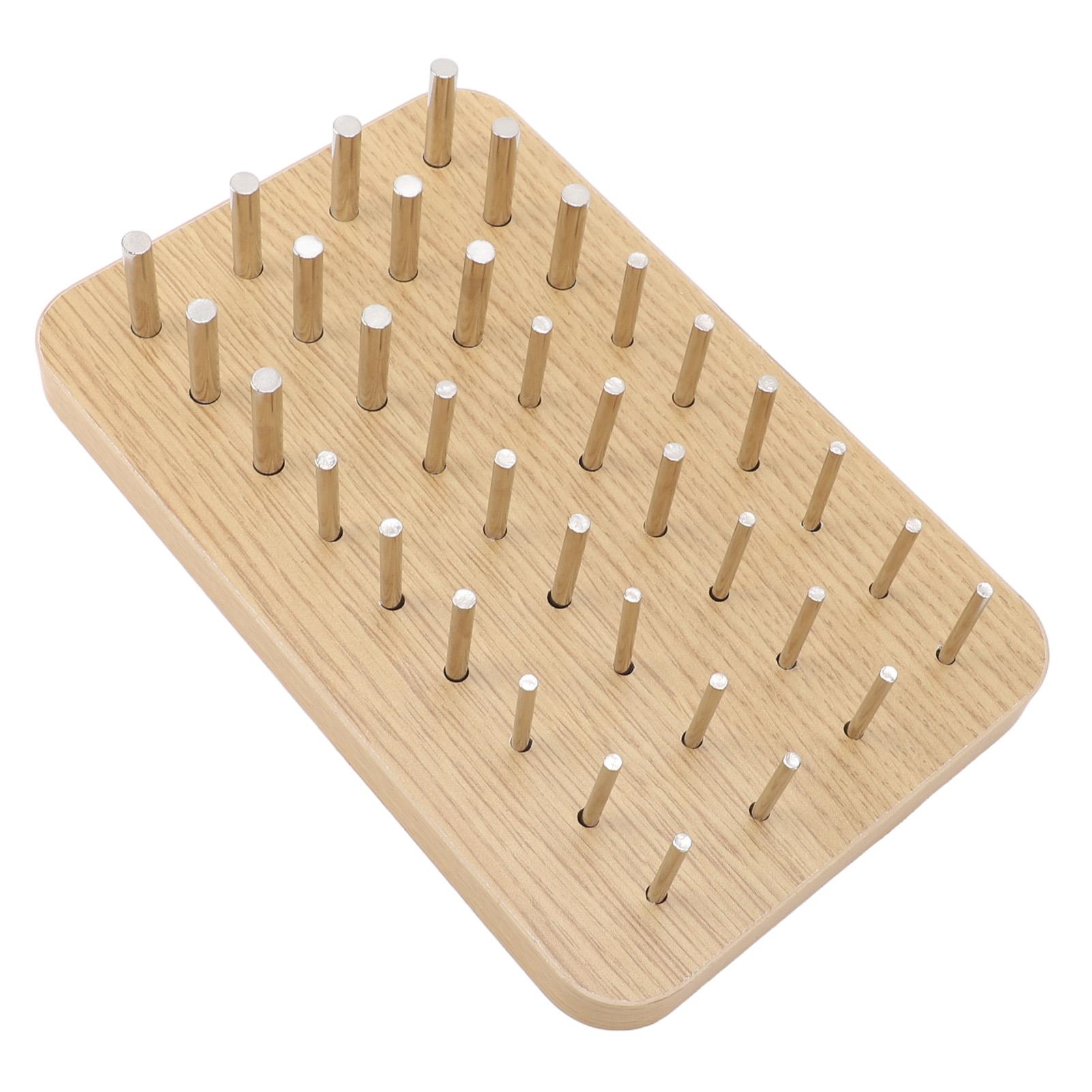 

36 Hole Wooden Pegboard for Finger Dexterity Iron Rods Fine Motor Skill Test Hand Grip Strength Training Wooden Counting Peg Board