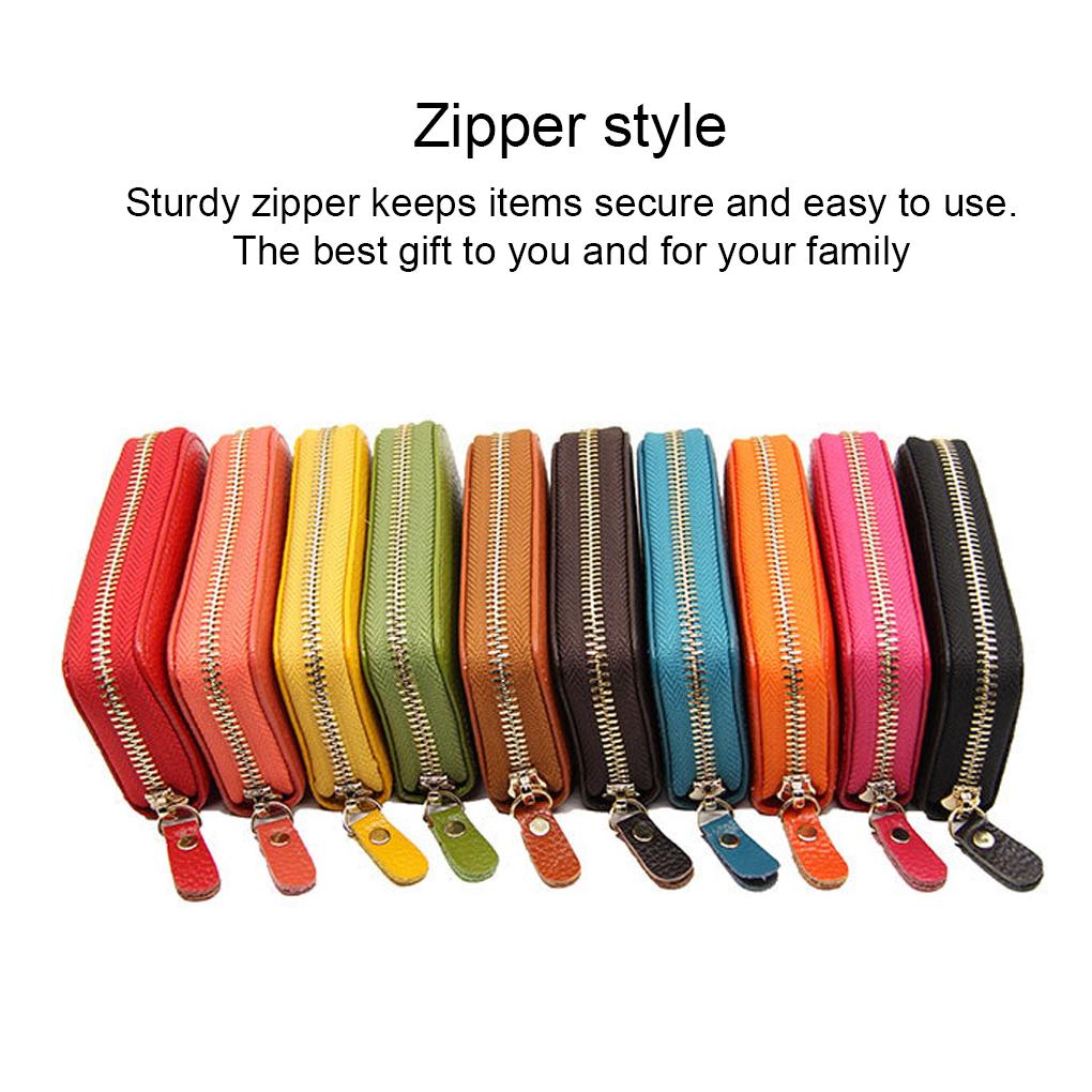 Leather Key Case Card Holder Zipper Purse Universal Holder Organizer Vintage Premium Multifunctional Unisex Purses