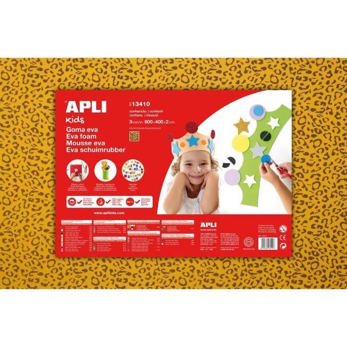 APLI Pochette 1 feuille de mousse caoutchouc - Impression léopard