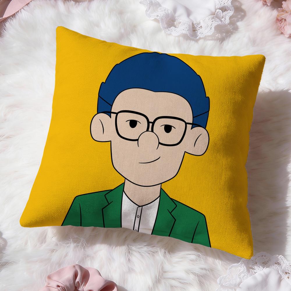 cartoon Pop Man Cushion Cover Premium Comfort Reversible Pillow Cove -Two in One Design for Any Room & Car Interior