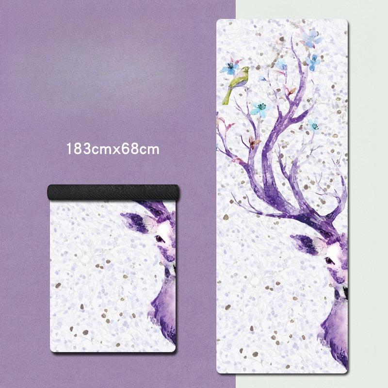 1.5mm Foldable Suede Yoga Mat Natural Rubber Fitness Mat Non Slip Sweat Absorbent Portable Travel Exercise Mat For Pilates