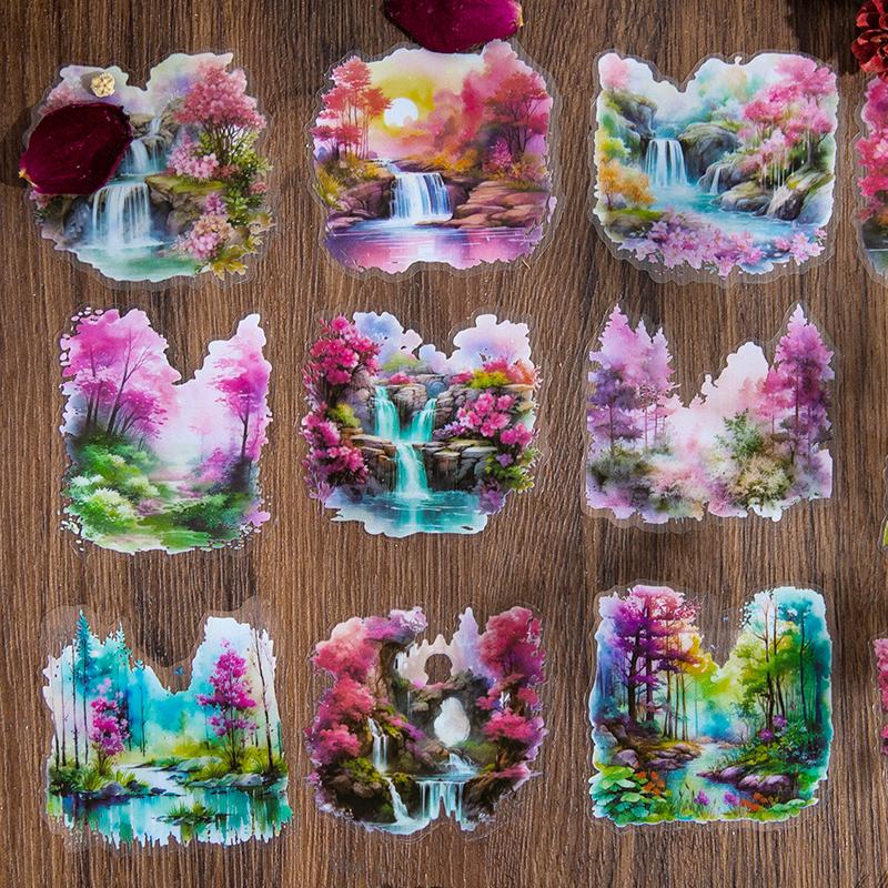 6 styles 30 pcs Twilight forest Series sticker Decorative Diy Diary Album Scrapbooking Material Junk Journal Supplies