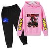 2026 Anime Sonic The Hedgehog Children's Sweater Suit Cartoon Pullover Boy Warm Sweater Hoodie+Sweatpants 2d Fashion Sportswear