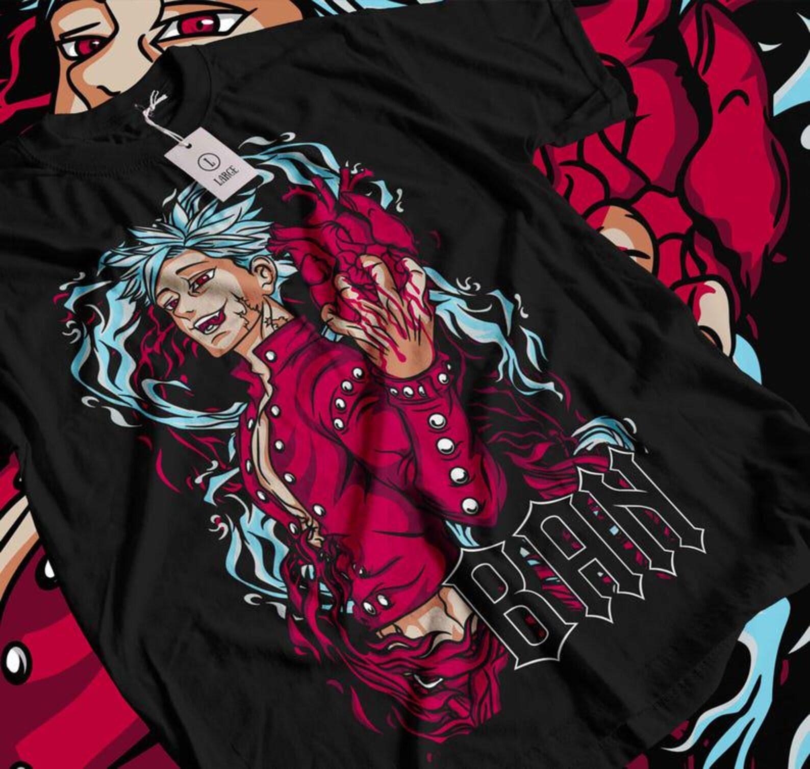 Seven Deadly Sins Anime T-Shirt, Meliodas Ban Escanor Manga Tee S
