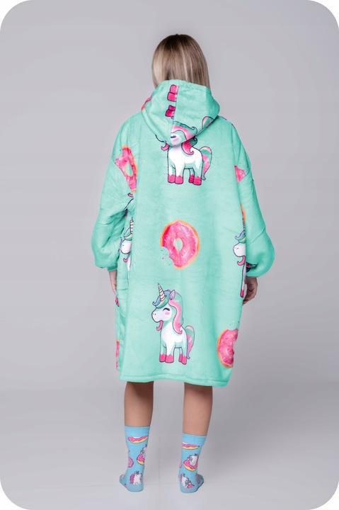 KOC BLUZA Oversize Ciepła Gruba KOCOBLUZA 2w1 XXL UNICORN + SKARPETKI [KB-S6]