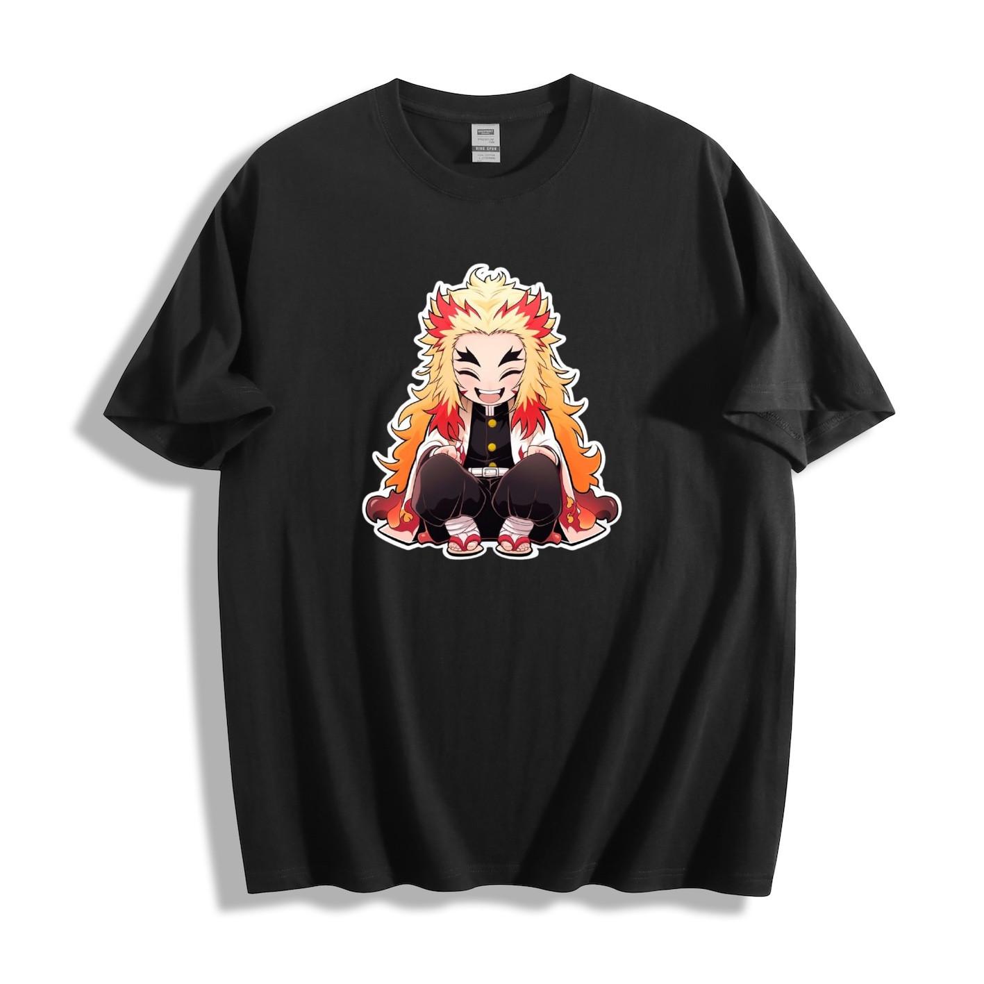 Demon Slayer Rengoku Chibi T-Shirt Mens Womens Tees Top 2XL