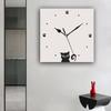 24cm Creative Nordic Clock Wall Clock Mute Does Not Tick Cat Decorated Clock for Living Room Bedroom Study Outdoor Decoration