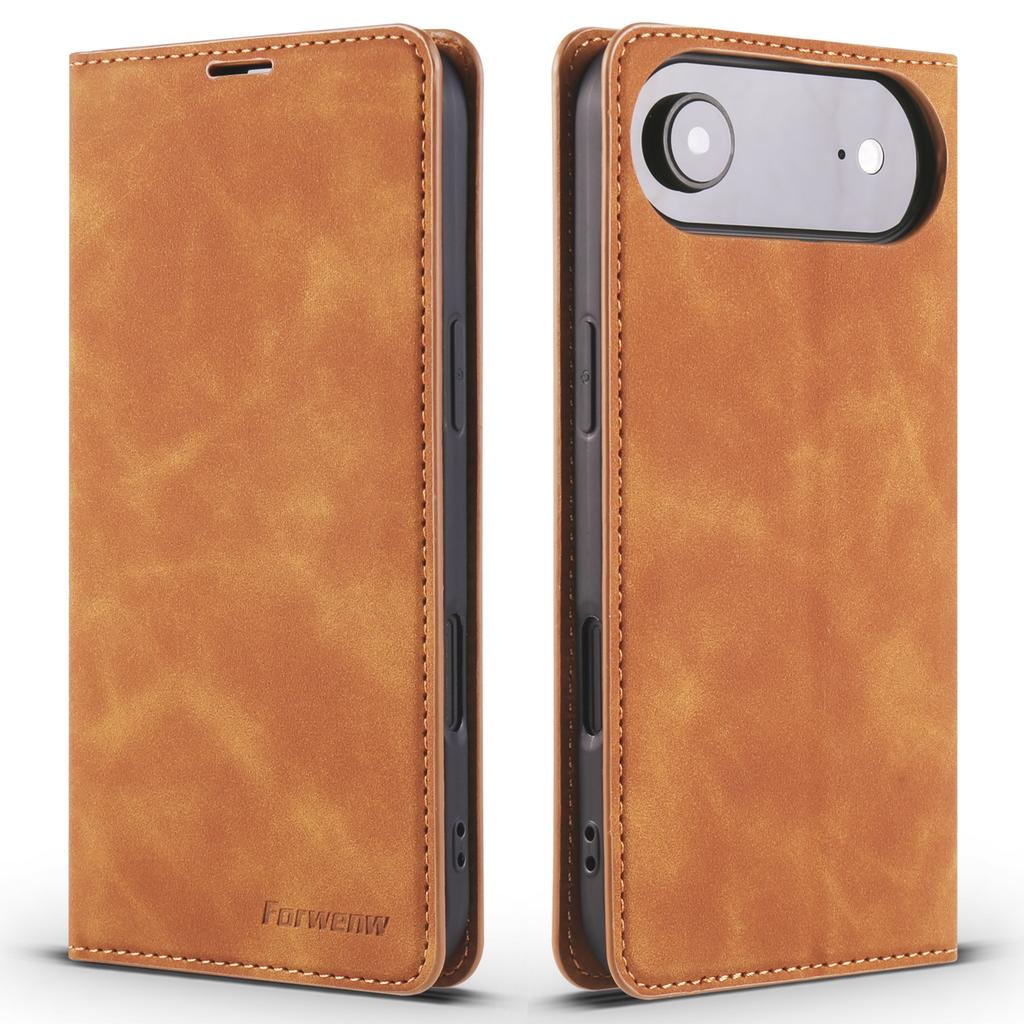 FORWENW For iPhone Air Wallet Case Magnetic Absorption Leather Flip Phone Cover with Stand