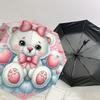1pc Cute Teddy Bear with Hearts Umbrella with Plastic Handle,Suitable for All Seasons Home Travel Outdoor UmbrellaDD044