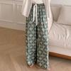 New Cotton and Silk Wide-leg Pants, Artificial Cotton Pajama Pants, Walking Pants, Loose and Casual, Can Be Worn Outside, Large Size Women's Thin 