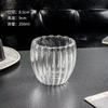 Borosilicate Glass Office Vertical Pattern Double-Layer Cup Thermal Insulation Milk Coffee Glass Household Double-Layer Vertical Pattern Water Cup