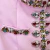 2025 Spring European & American Fashion Beaded Rhinestone Jacket & Skinny Pants Set