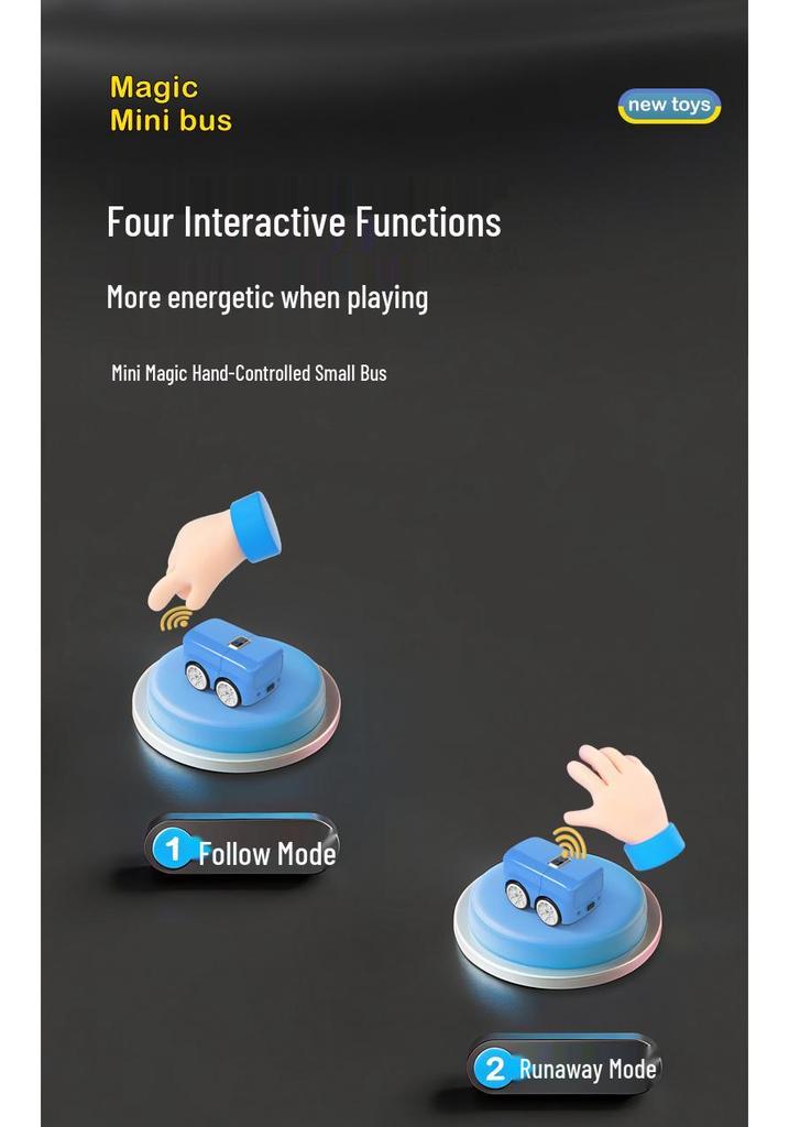 Smart Gesture-Controlled Mini Bus: Automatic Obstacle Avoidance & Line Following Desktop Toy Car