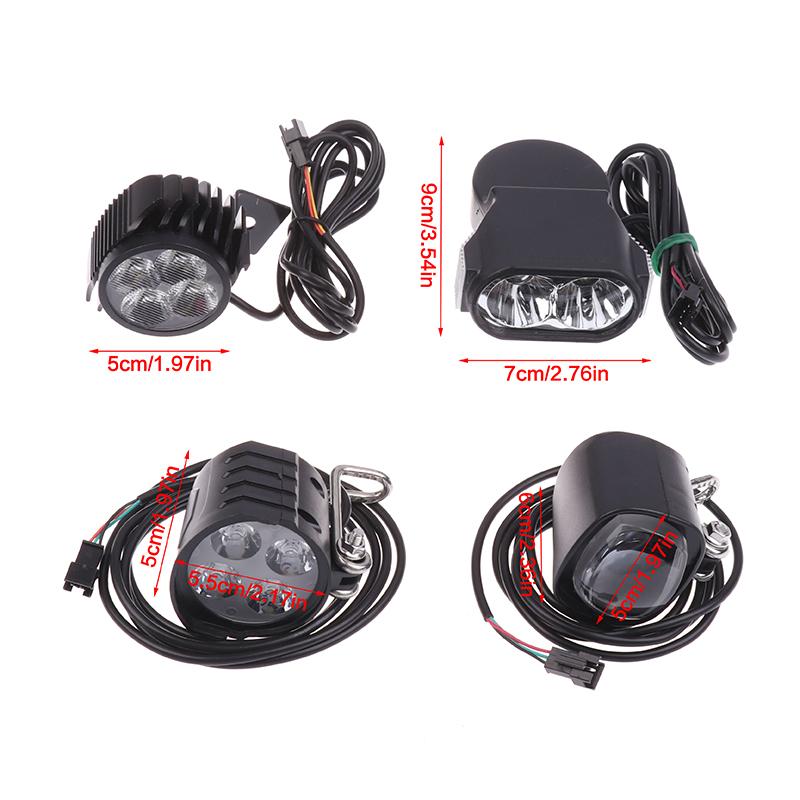 36-72V Światło do Roweru Elektrycznego z Klaksonem 12W LED Przednie Światło do Hulajnogi Elektrycznej Wodoodporny Reflektor Rowerowy do E-Roweru