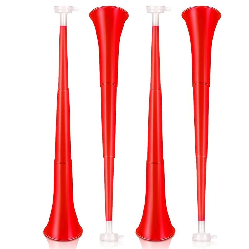 4Pcs Collapsible Stadium Horn Vuvuzela Plastic Trumpet Noisemakers For Sports Events Football Games And Party Favors
