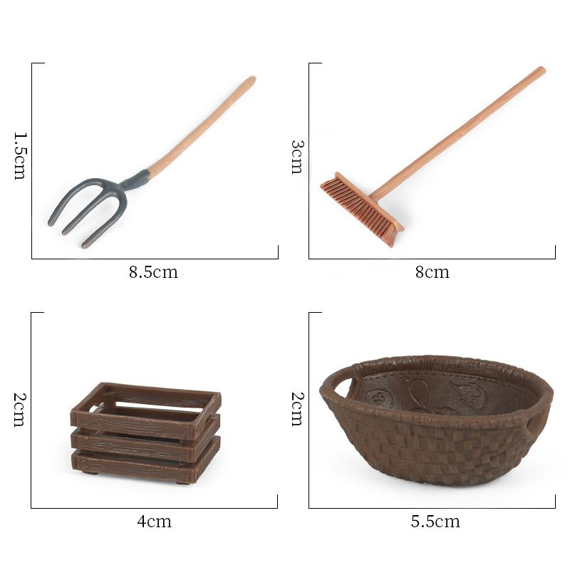 Oenux Home Decoration Equestrian Fencing Palm Trees Simulation Farm Cow Horse Animal Model Action Figures Miniature Cute Kid Toy